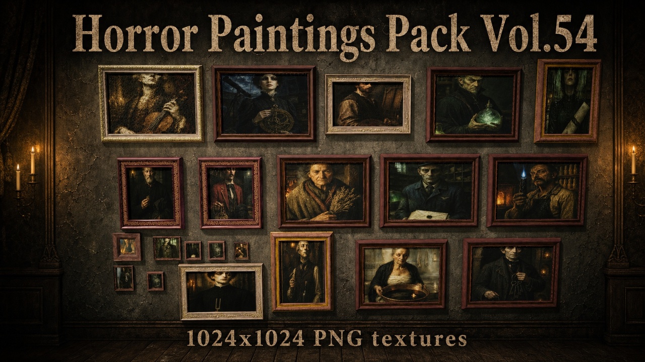 Media 1 for listing Horror Faces Paintings Pack Vol.54