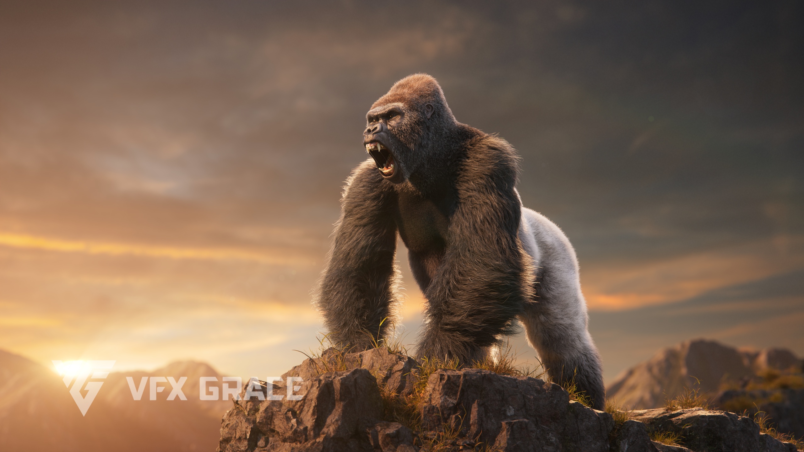 Media 1 for listing Silverback Gorilla 3D Model – Rigged & Animated Gorilla for Blender