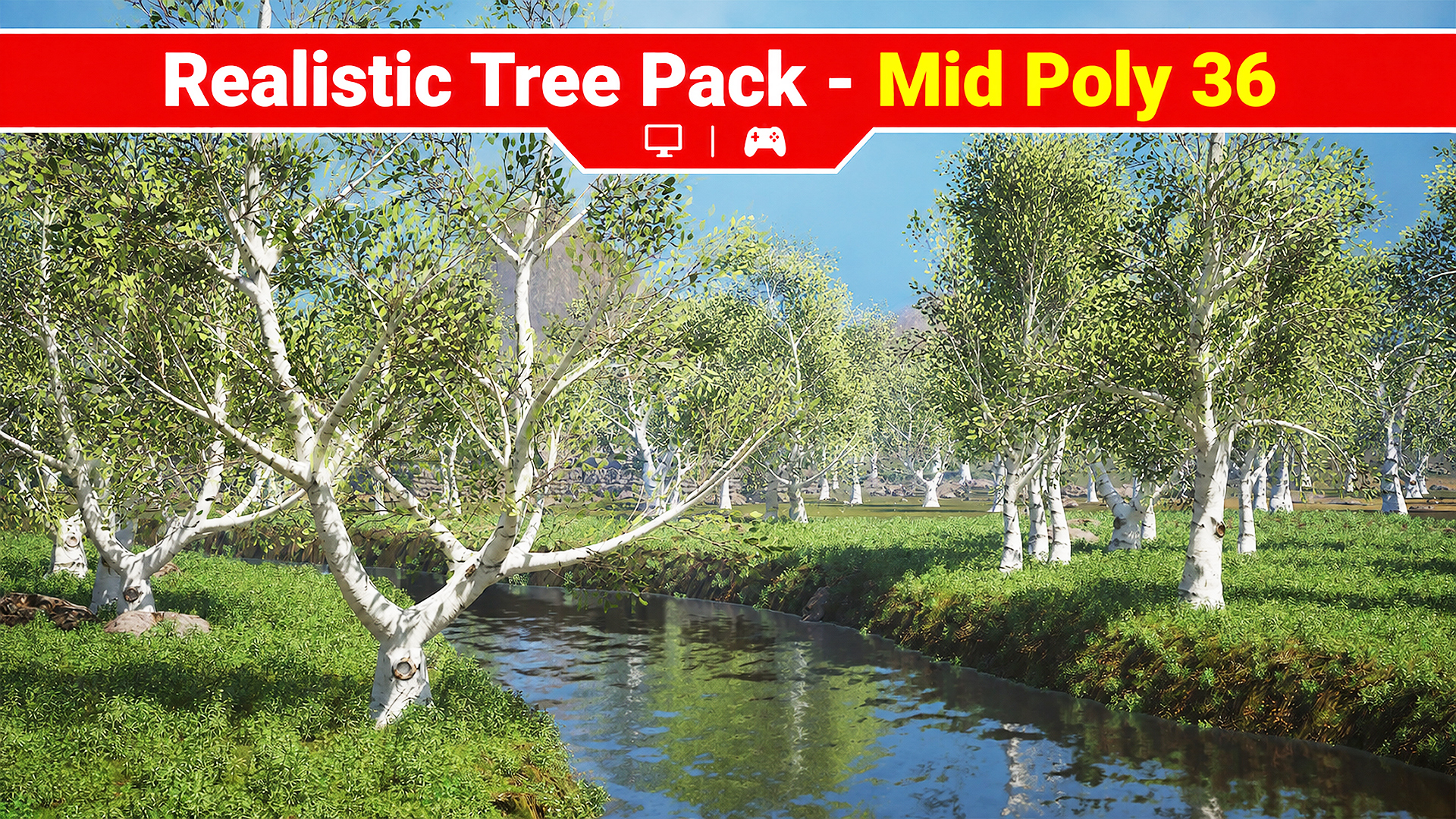 Realistic Tree Pack - Mid Poly 36P | Fab