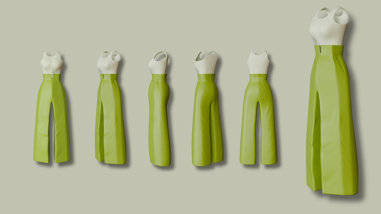 Media 1 for listing Stylized Female Casual Outfit Low Poly Game Ready Clothing