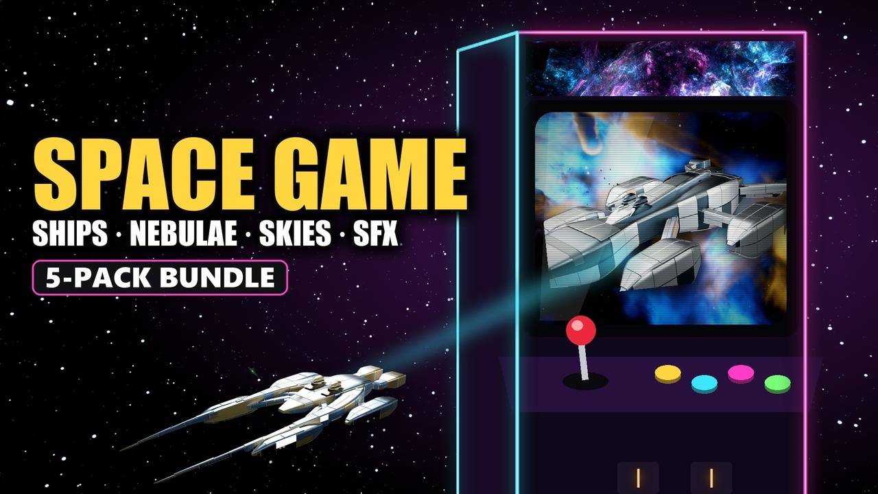 Media 1 for listing Space Game Kit Bundle - 38 Spaceships, Nebula Generator, HDRI Skies & Alien SFX