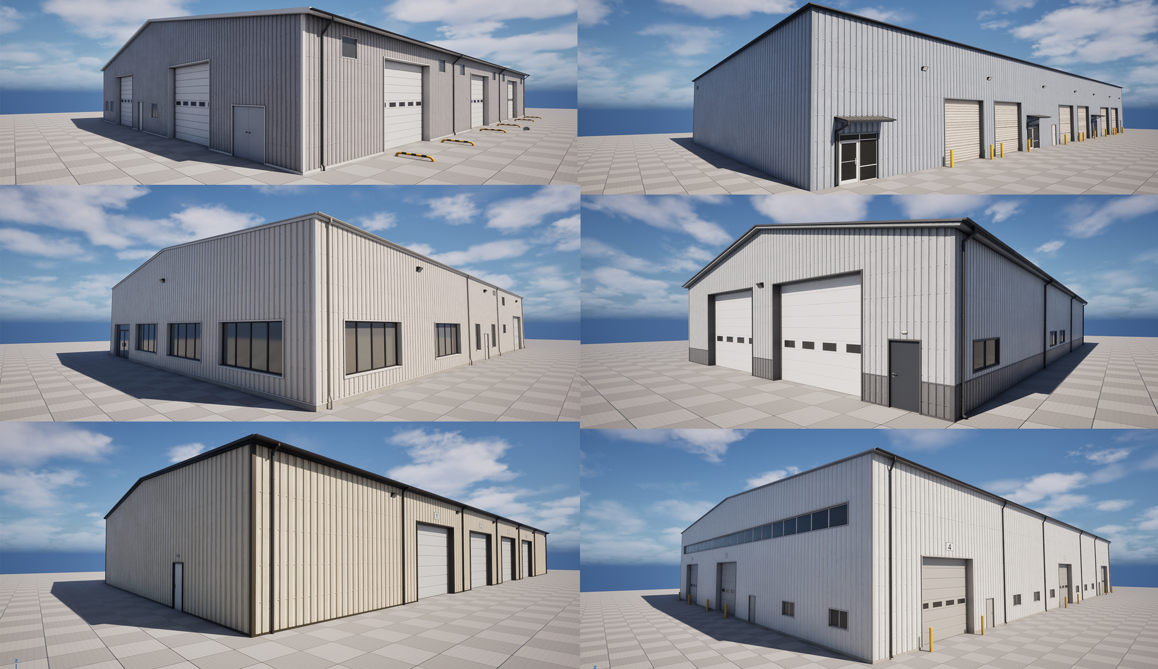 6 Industrial Buildings Pack | Fab