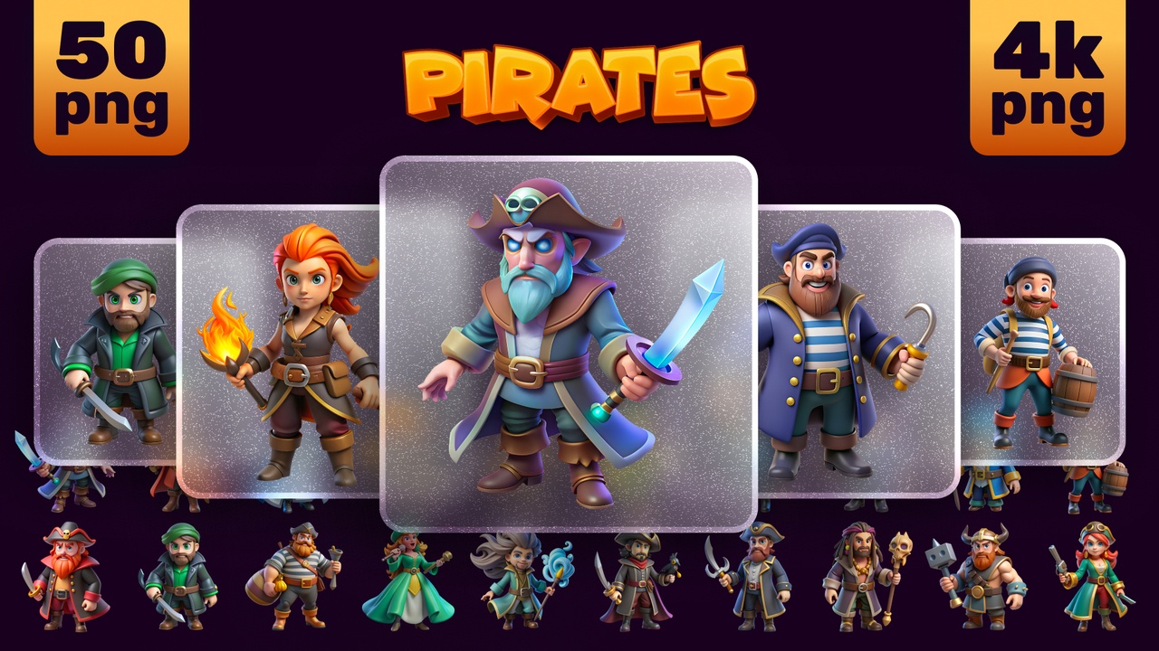 Multimedia 1 dla listy 2D Pirate Character Pack