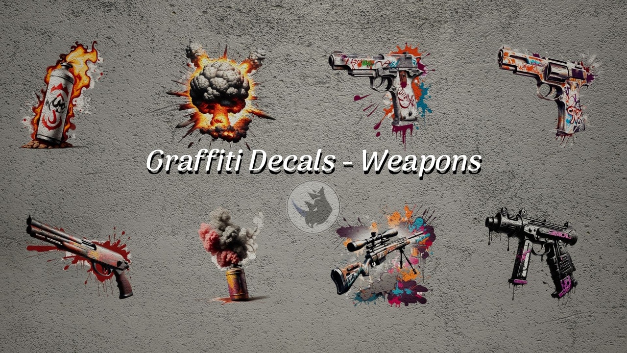Media 1 for listing Graffiti Decals - Weapons