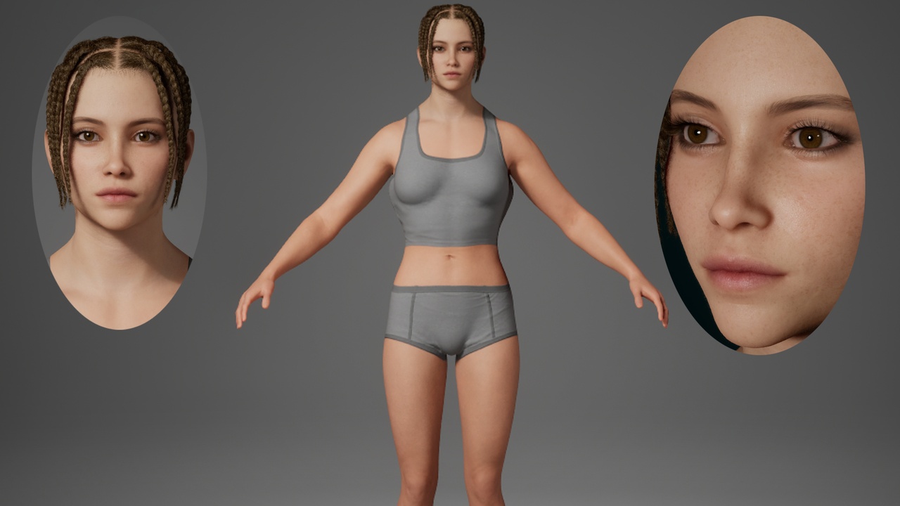 Media 1 for listing Editable MetaHuman Beauty - Maomao.With hair, no clothing included.