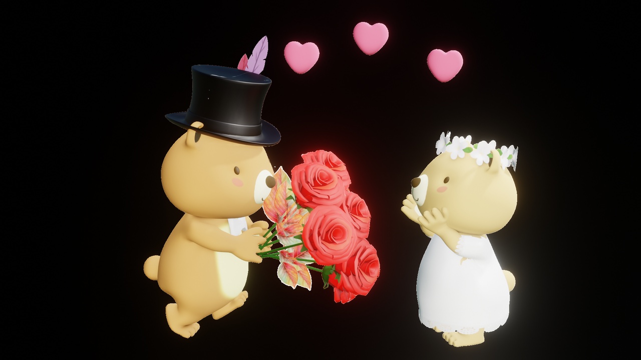Cute Bear Couple Propose Day Fab