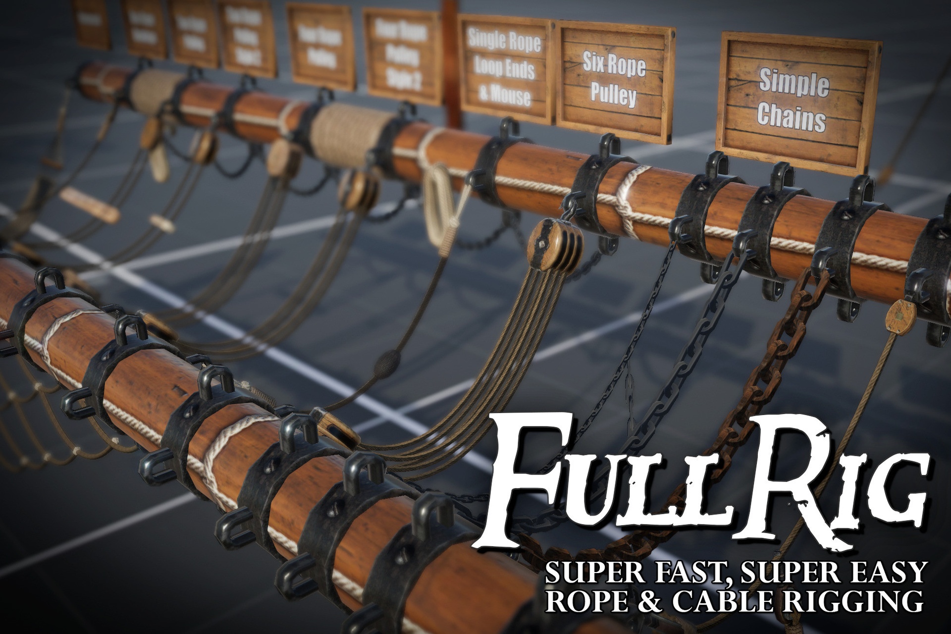 Media 1 for listing Full Rig - Shader Based Animated Ropes, Chains etc.