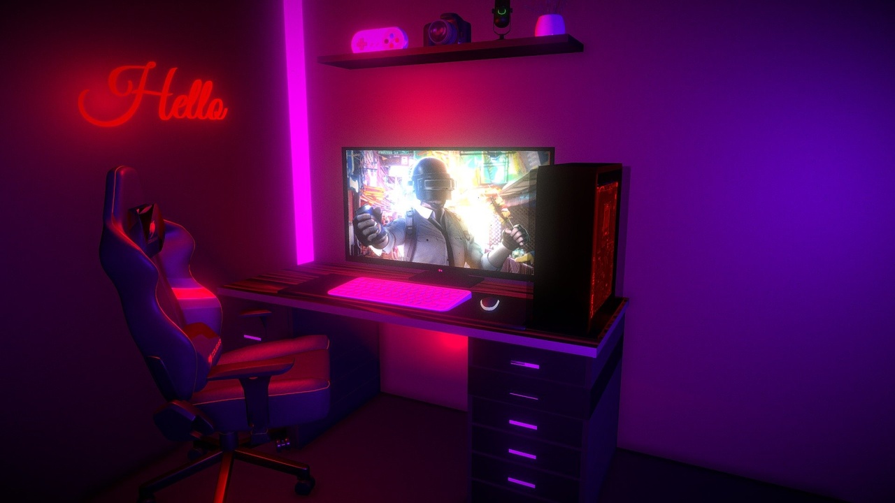 3d Gaming Room with Gaming Setup 제품 등록을 위한 미디어 1개