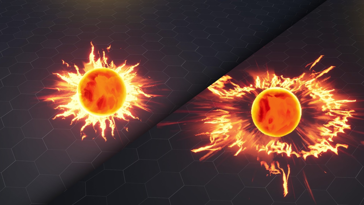 Dynamic Fire Sphere VFX ์ ํ ๋ฑ๋ก์ ์ํ ๋ฏธ๋์ด 1๊ฐ