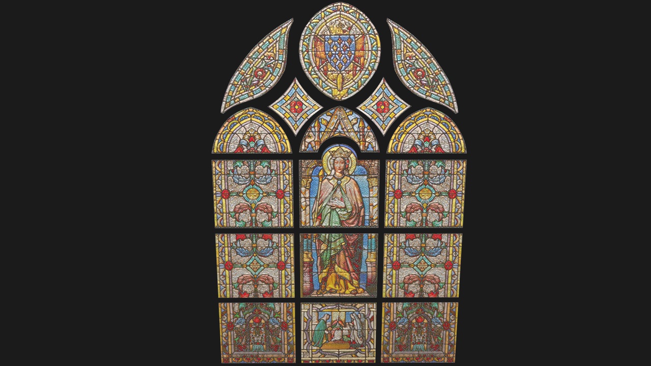 Media 1 for listing Stained Glass Window Church Medieval Temple