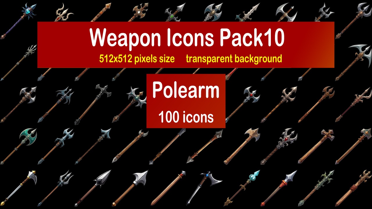 Media 1 for listing Weapon Icons Pack10 - Polearm