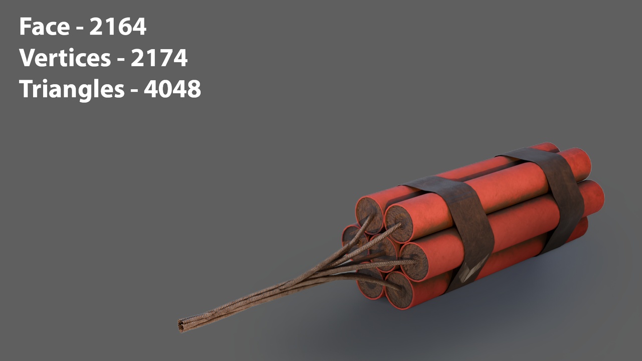 Media 1 for listing Dynamite Explosive Bundle Low Poly Game-Ready 3D Model