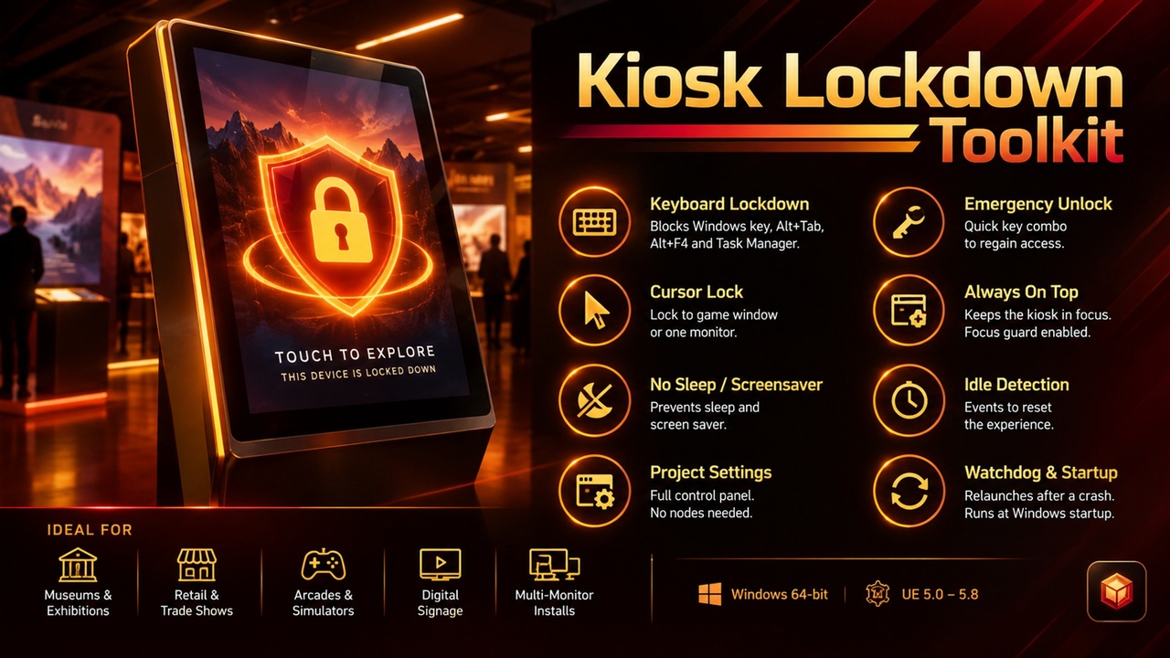 Media 1 for listing Kiosk Lockdown Toolkit — Block Alt+Tab, Win Key & Taskbar for Kiosks