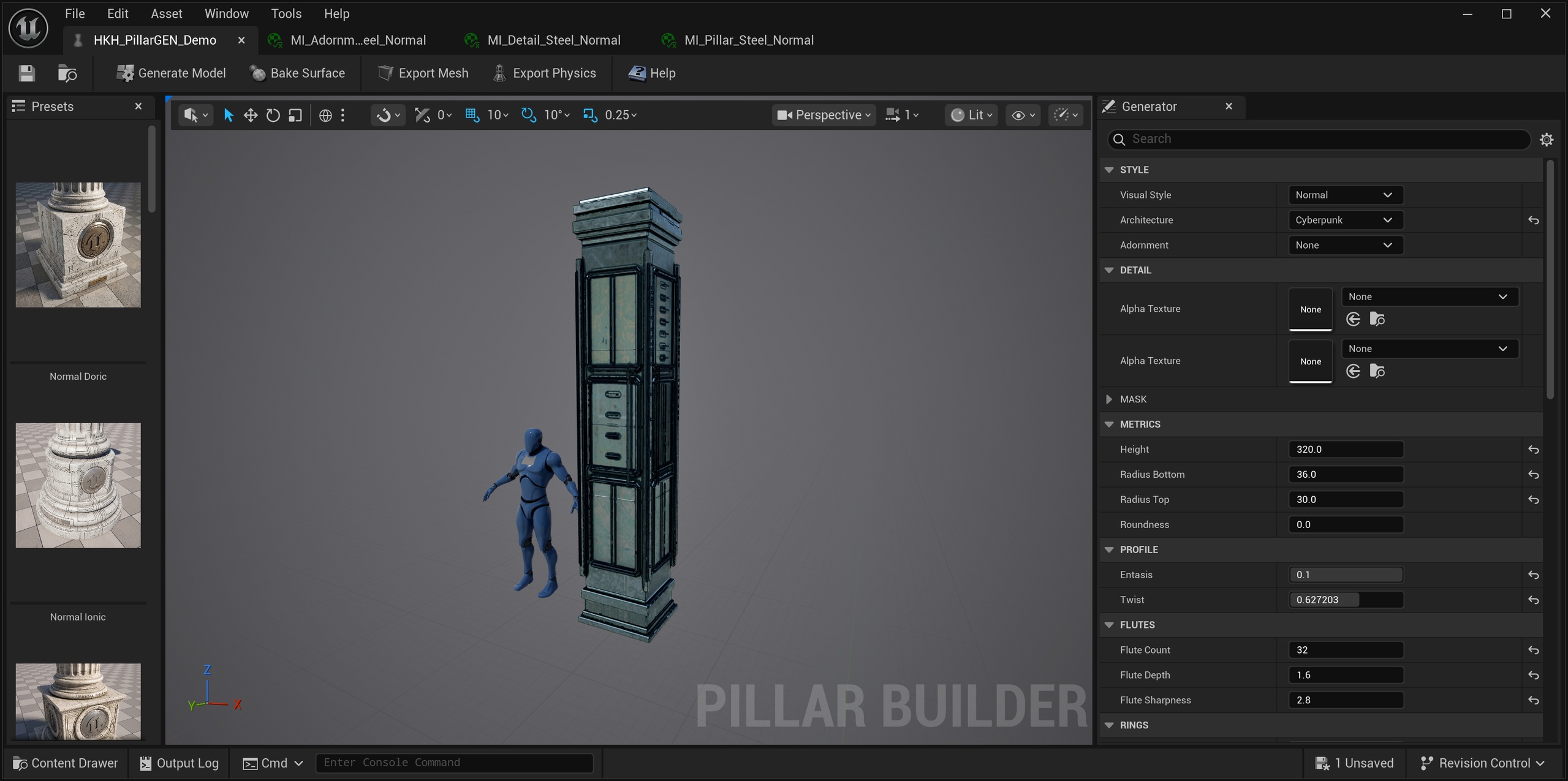 Media 1 for listing HKH Procedural Pillars Generator