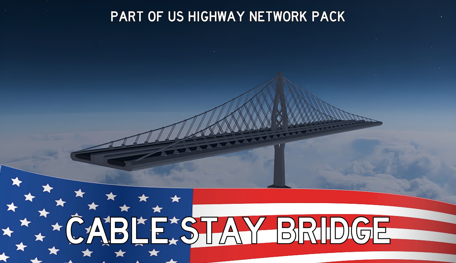 Media 1 for listing Modern Cable Stay Bridge (US HIGHWAY PACK)