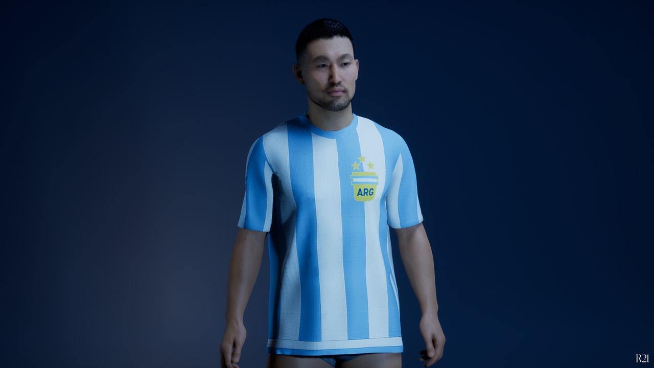 Media 1 for listing Argentina T-Shirt (Var. 1) | Outfit Asset - Metahuman