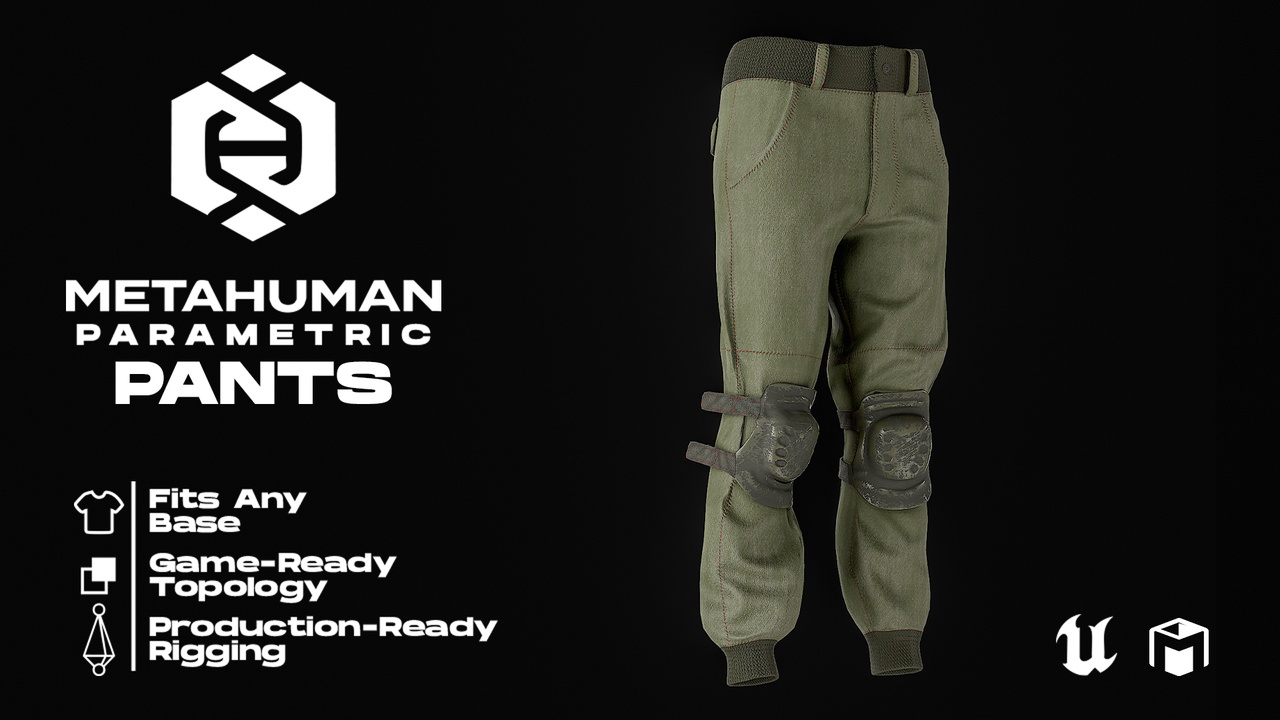 Media 1 for listing MetaHuman military Pants - Parametric MetaHuman Clothing