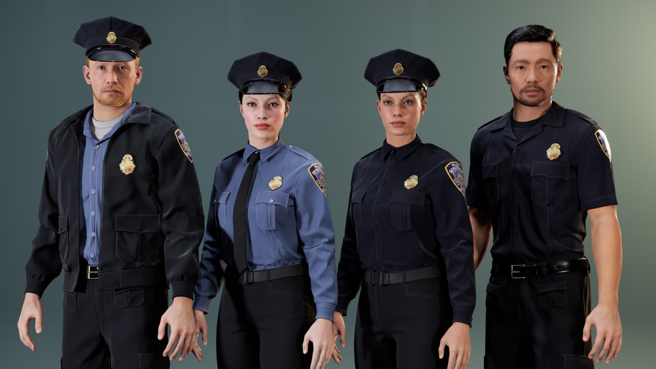 Media 1 for listing Parametric Police Uniform (Metahuman clothing)