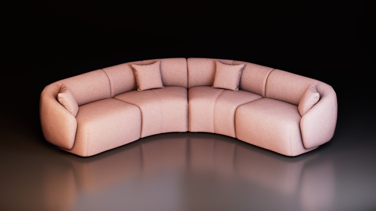 Media 1 for listing Modern Curved Modular Sectional Sofa