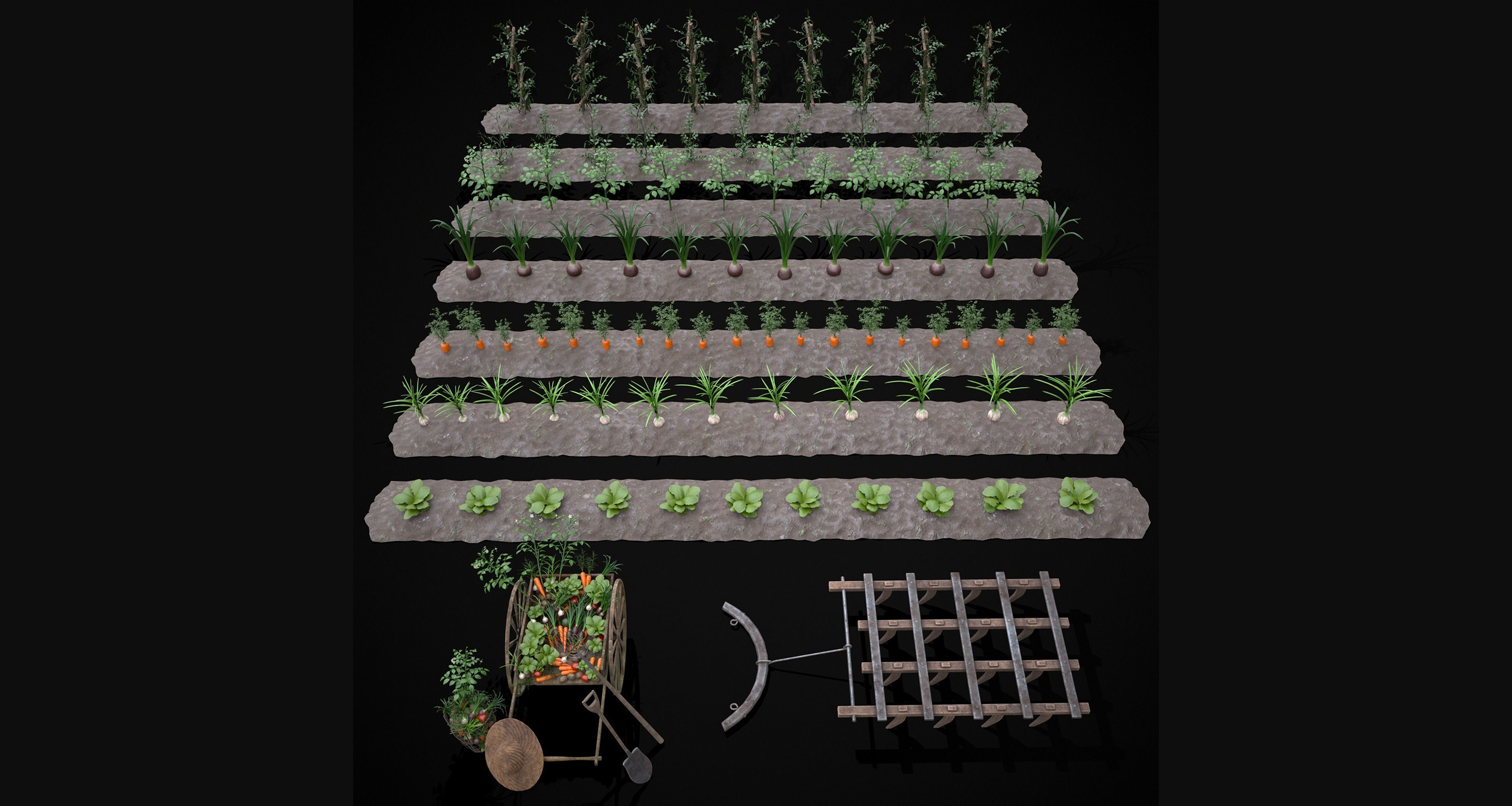 Crops Wheelbarrow and Plow | Fab