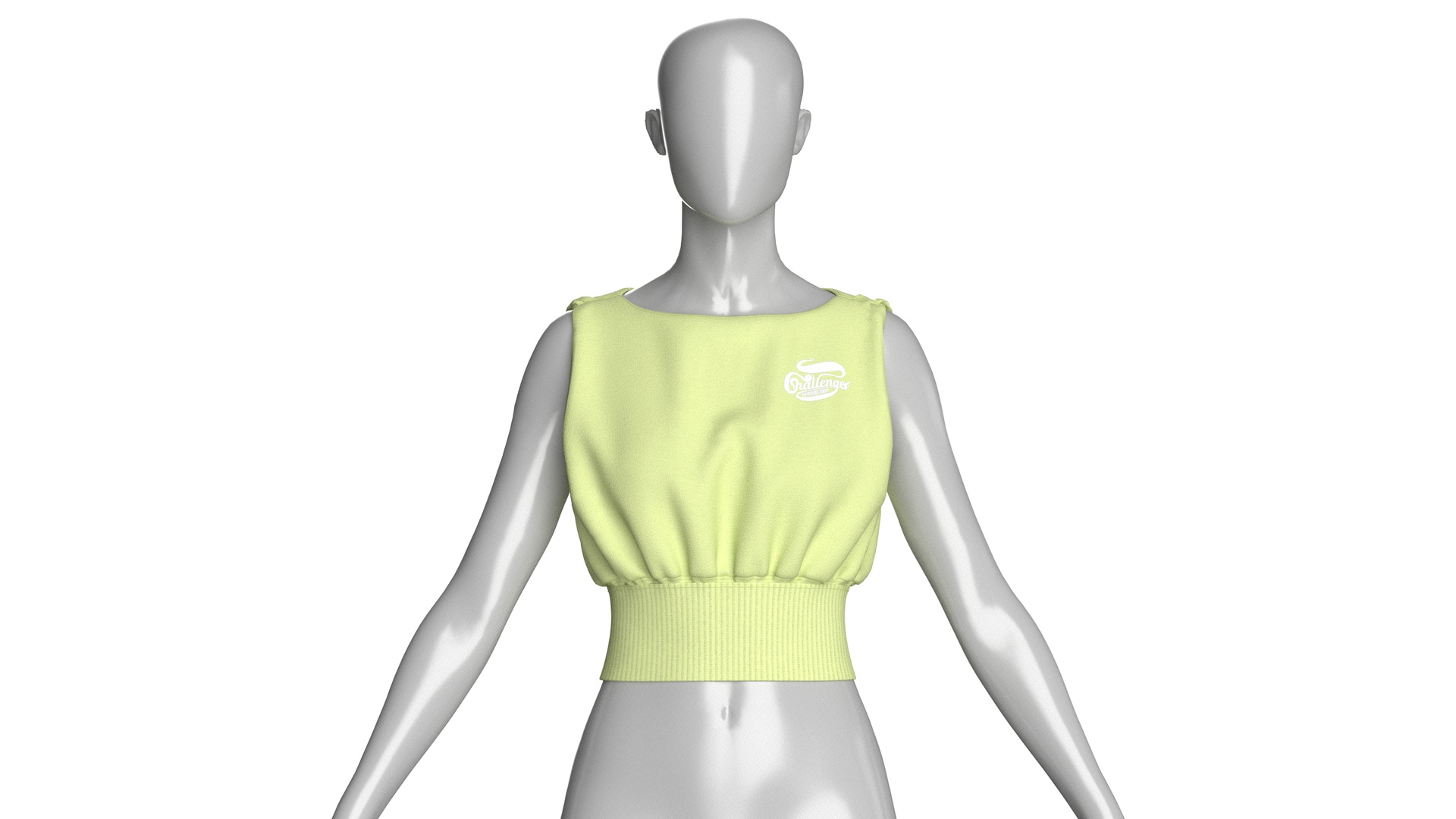 Media 1 for listing Girls Sleeveless Ribbed Hem Crop Top | High Poly