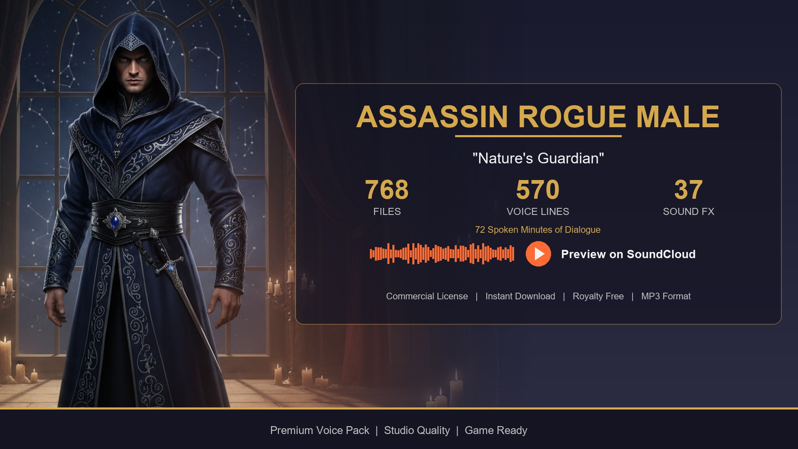 Media 1 for listing Assassin Dialogue Lore Pack | 72 Minutes of Audio