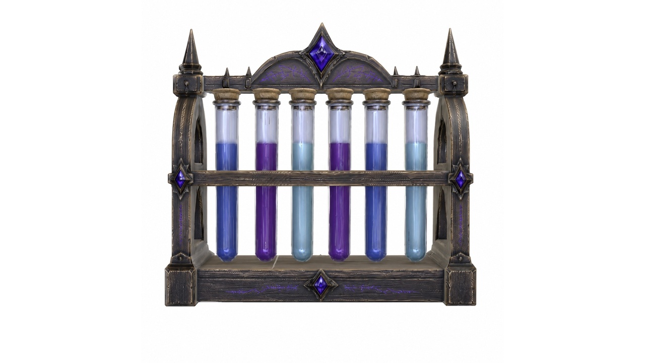 Media 1 for listing Fantasy Arcane Voidvial Alchemical Test Tube Rack