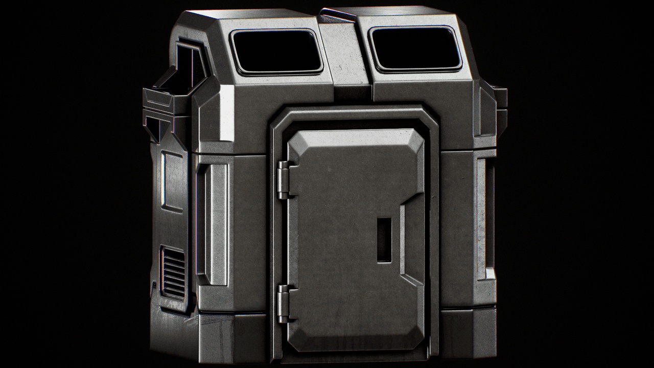 Media 1 for listing Sci-Fi Trash Can | Futuristic Waste Bin