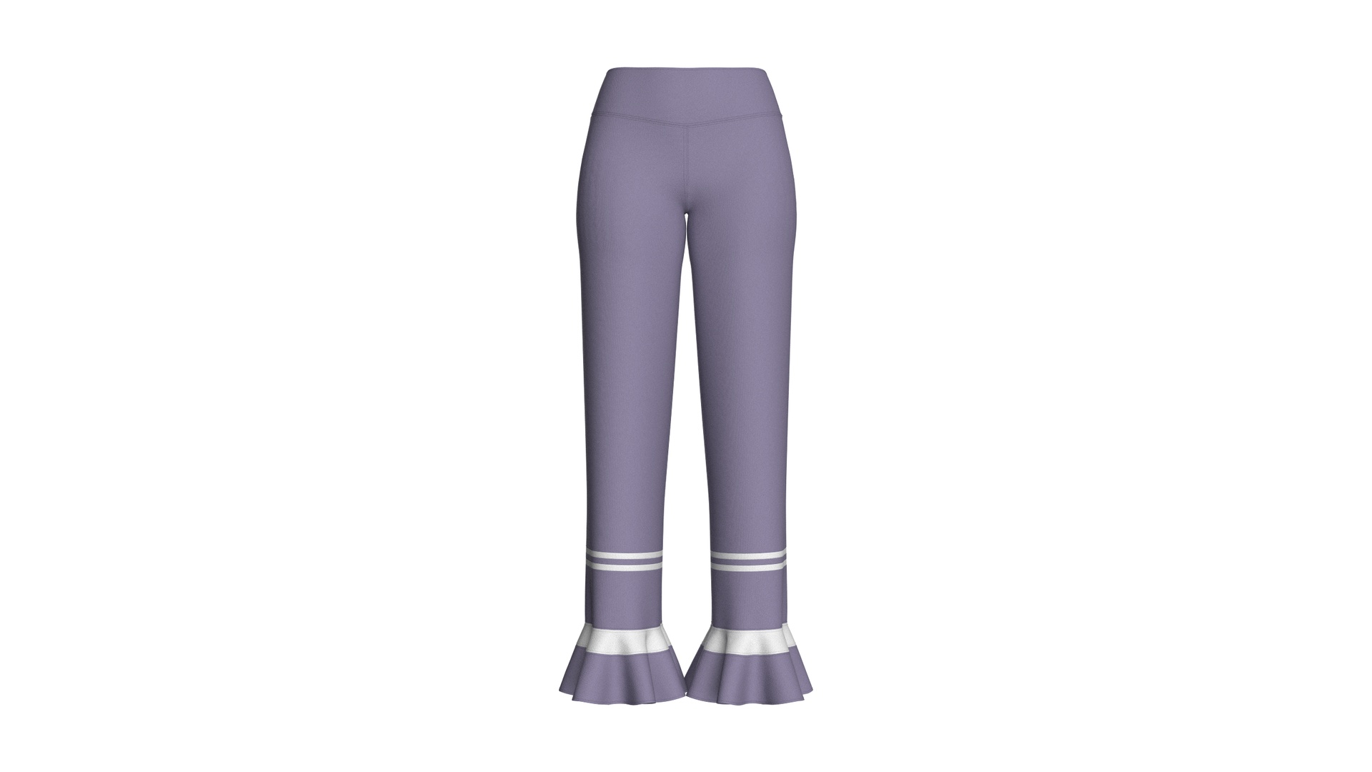 Media 1 for listing Girls High - Waisted Ruffled Hem Pant | High Poly