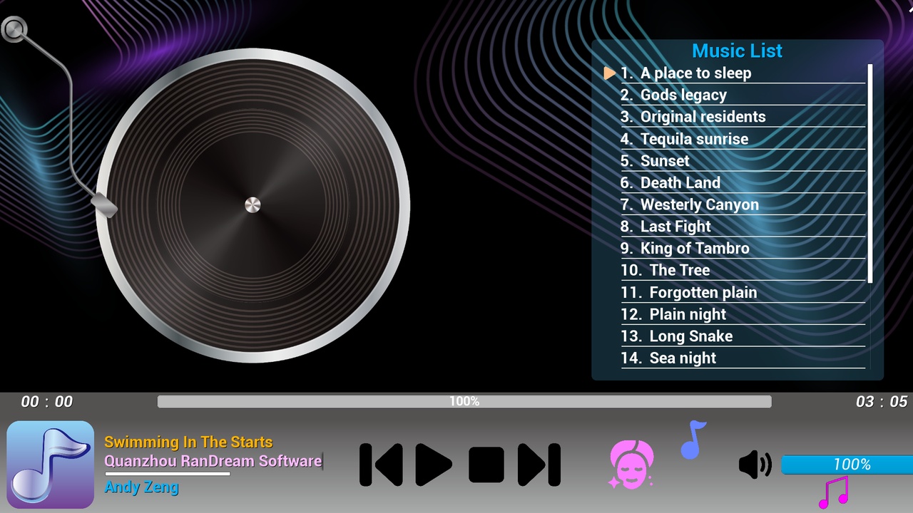 Media 1 for listing Music Player