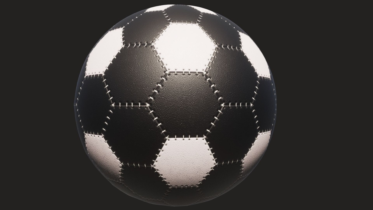 Mídia 1 do anúncio White - Black Football Ball Material PBR
