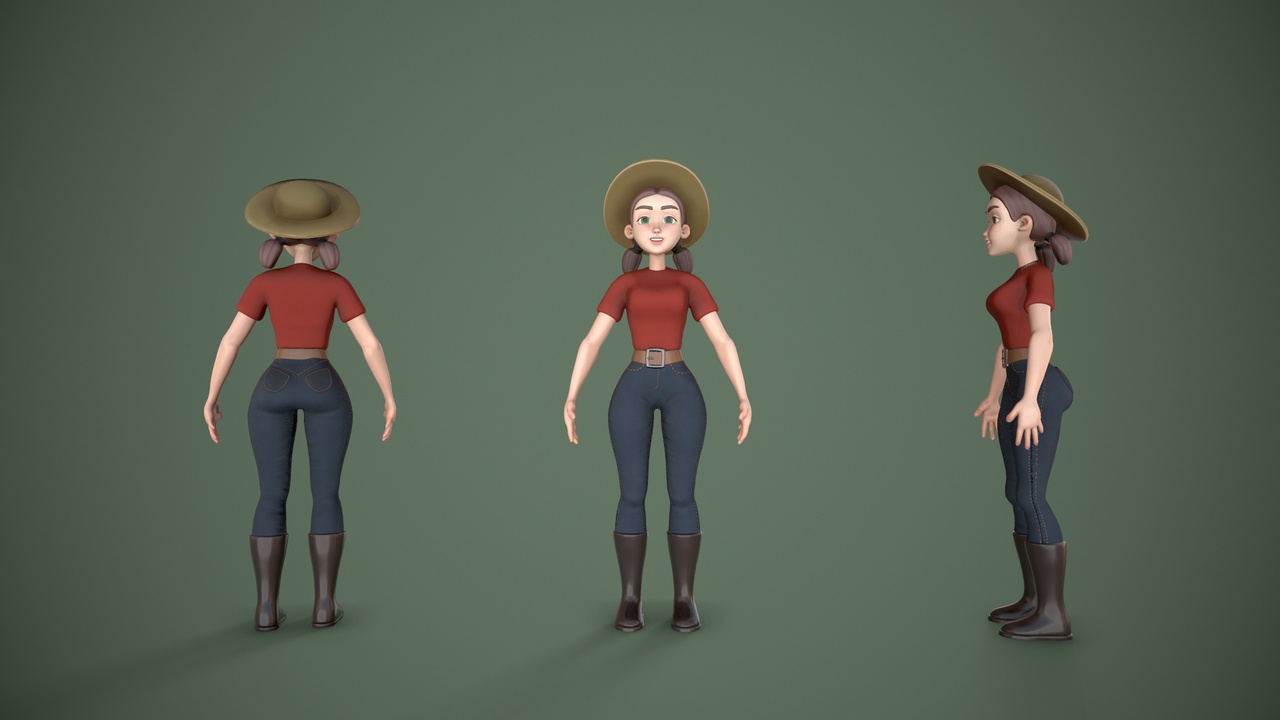 Media 1 for listing Stylized Farmer Girl