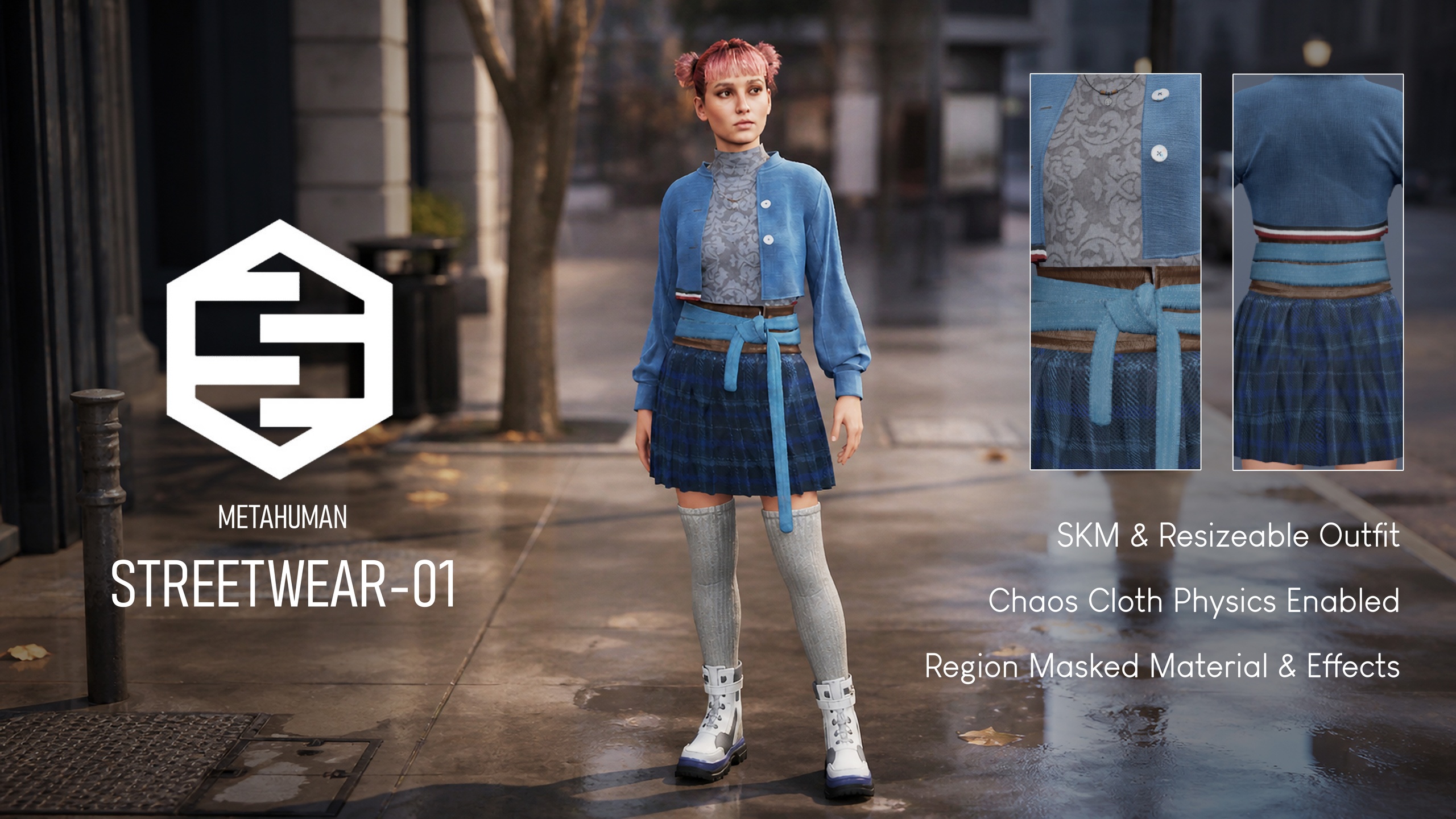 Media 1 for listing Female Streetwear Outfit 01 - Metahuman Compatible