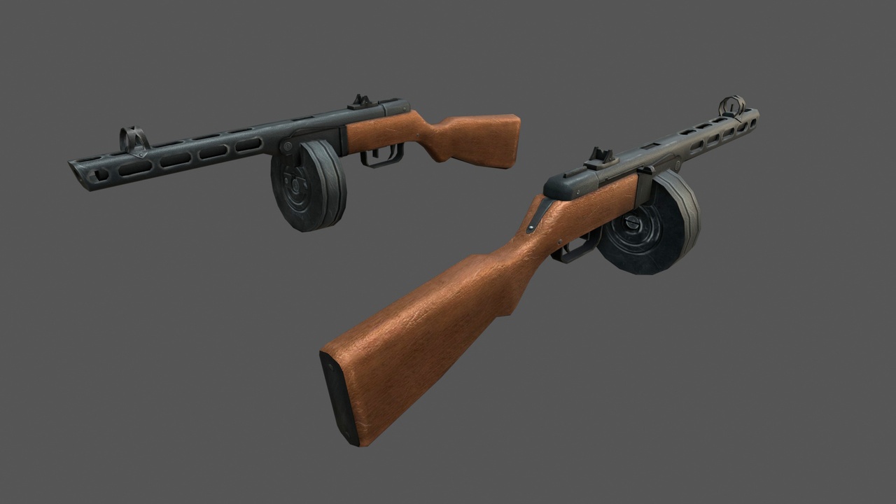 Media 1 for listing Low Poly Submachine Gun - Ppsh-41 - WWII