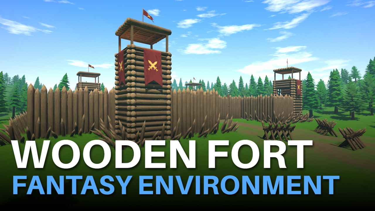 Медиа 1 для объявления Wooden Fort - Stylized Fantasy Environment