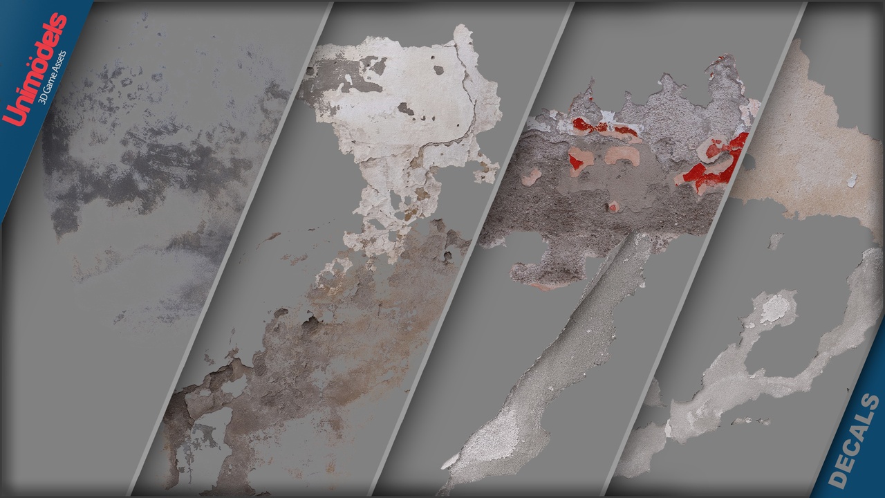 Media 1 for listing Decals of Stains Cracks and Plaster for Walls and Floors Vol. 3