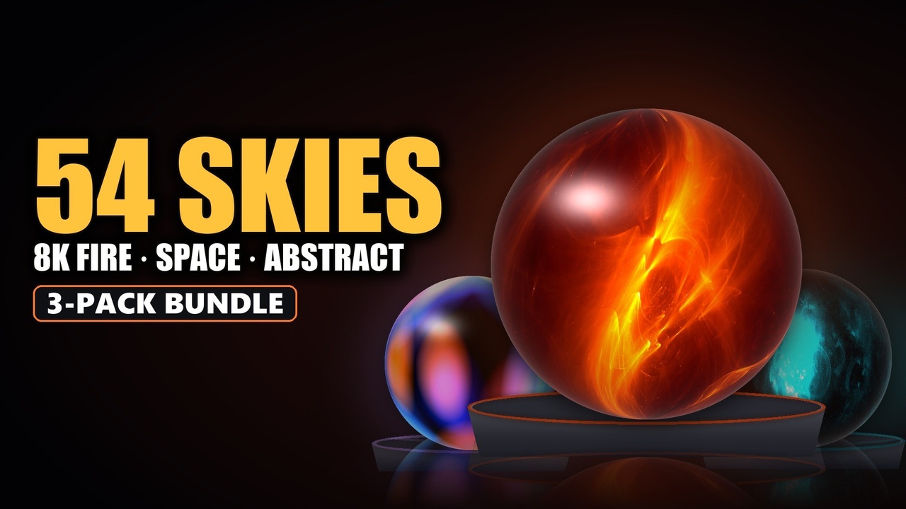 Media 1 for listing Cosmic & Fractal Skybox Bundle - 54 8K Skies: Fire, Deep Space & Abstract HDRI