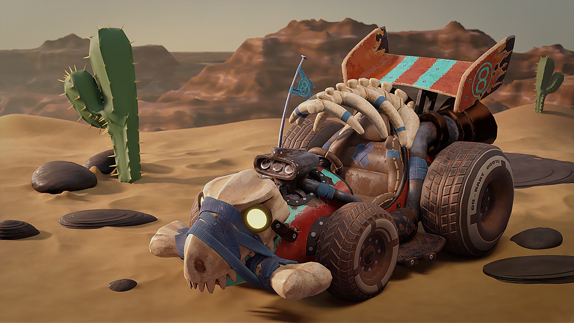 Media 1 for listing Wasteland Skeleton Go Kart Cartoon Racing Vehicle