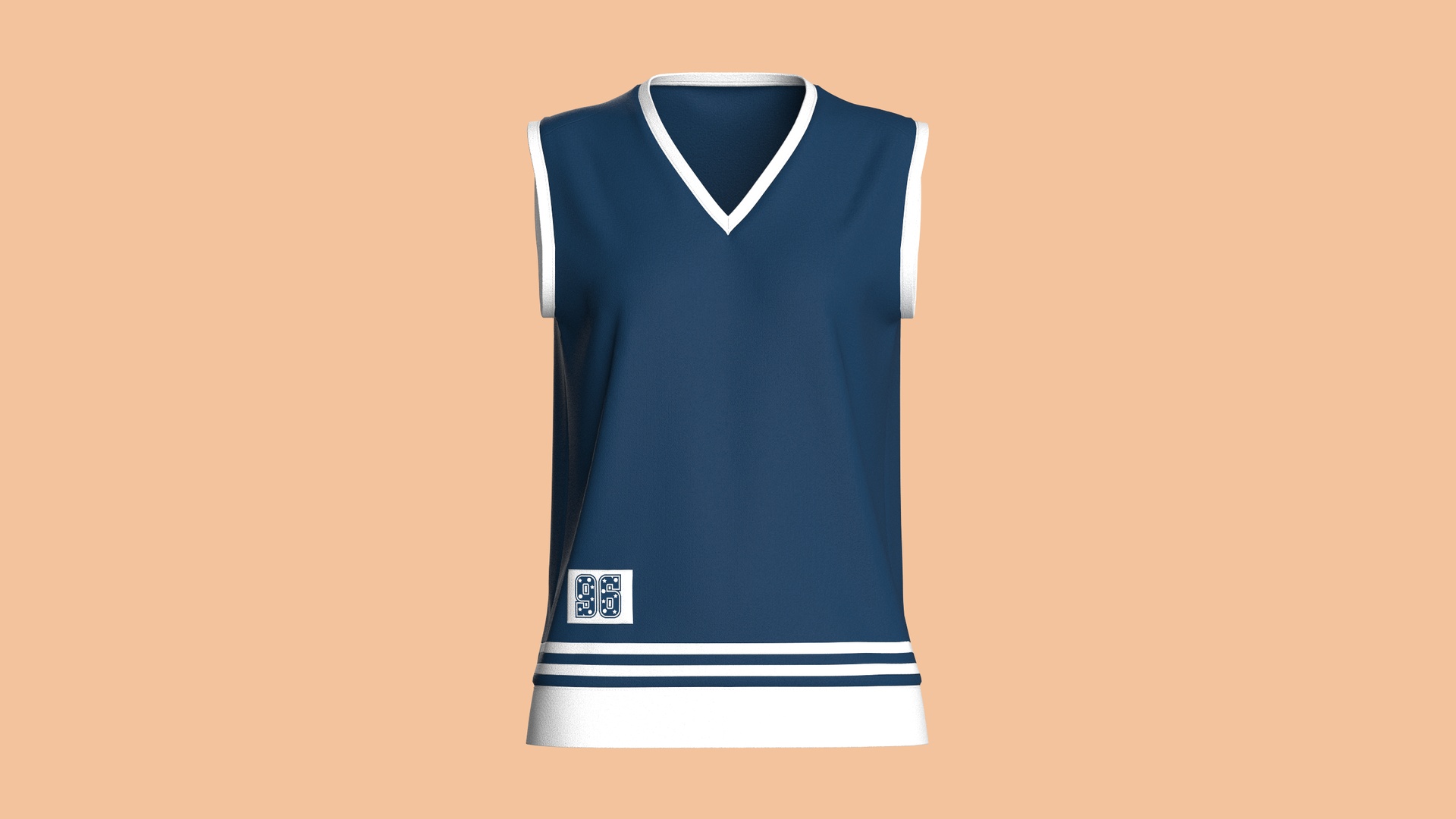 Media 1 for listing Girls Retro Striped Basketball Vest | High Poly