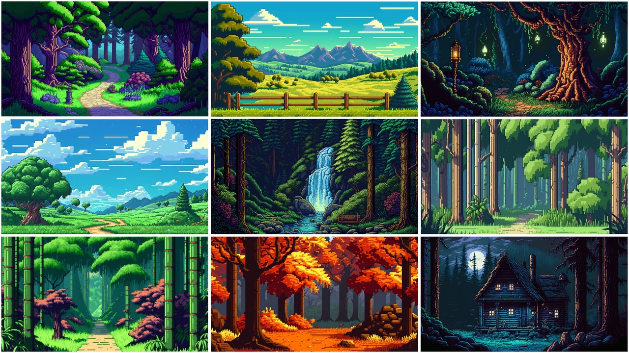 Media 1 for listing BACKGROUND - Pixel Forest 1