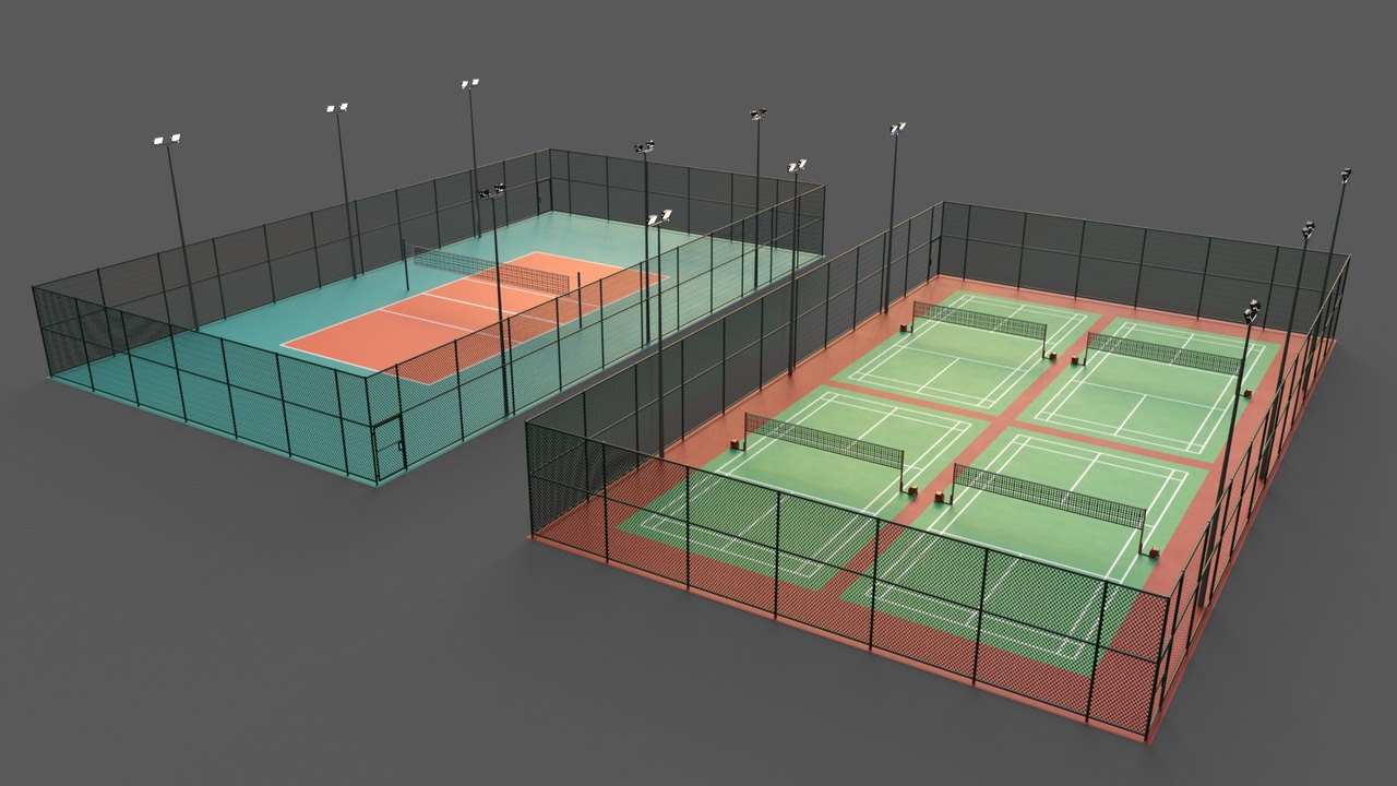 Media 1 for listing Modular Outdoor Badminton Volleyball Court PBR