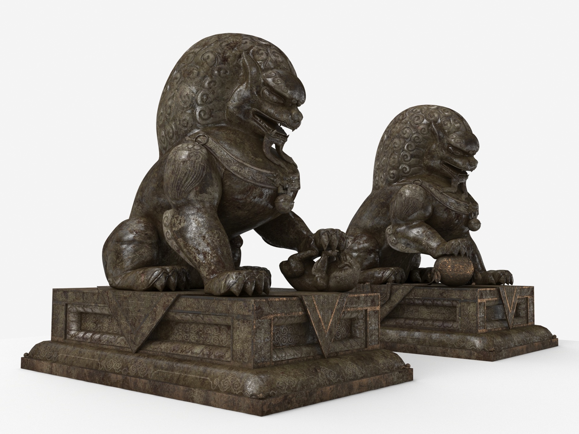Media 1 for listing Shi - Imperial Guardian Lions statue