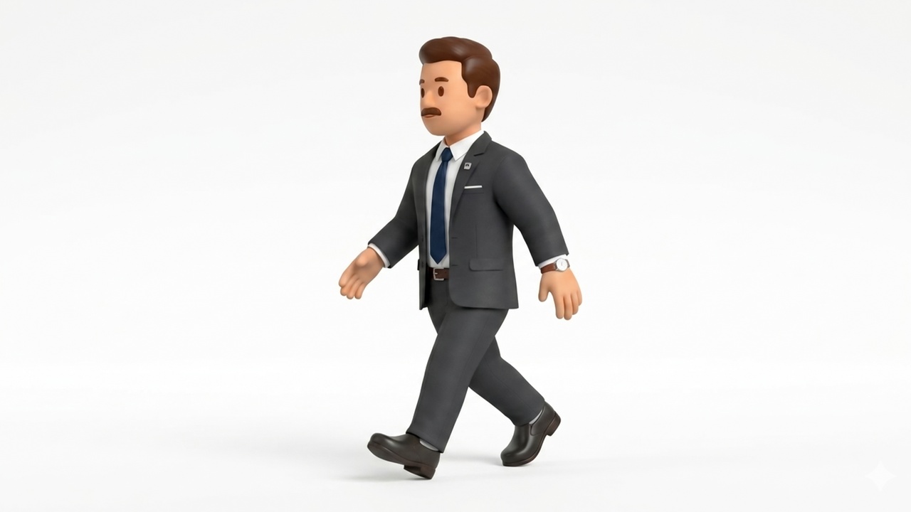 Media 1 for listing Stylized Cartoon Business Man Character - Rigged and Animated Game Ready