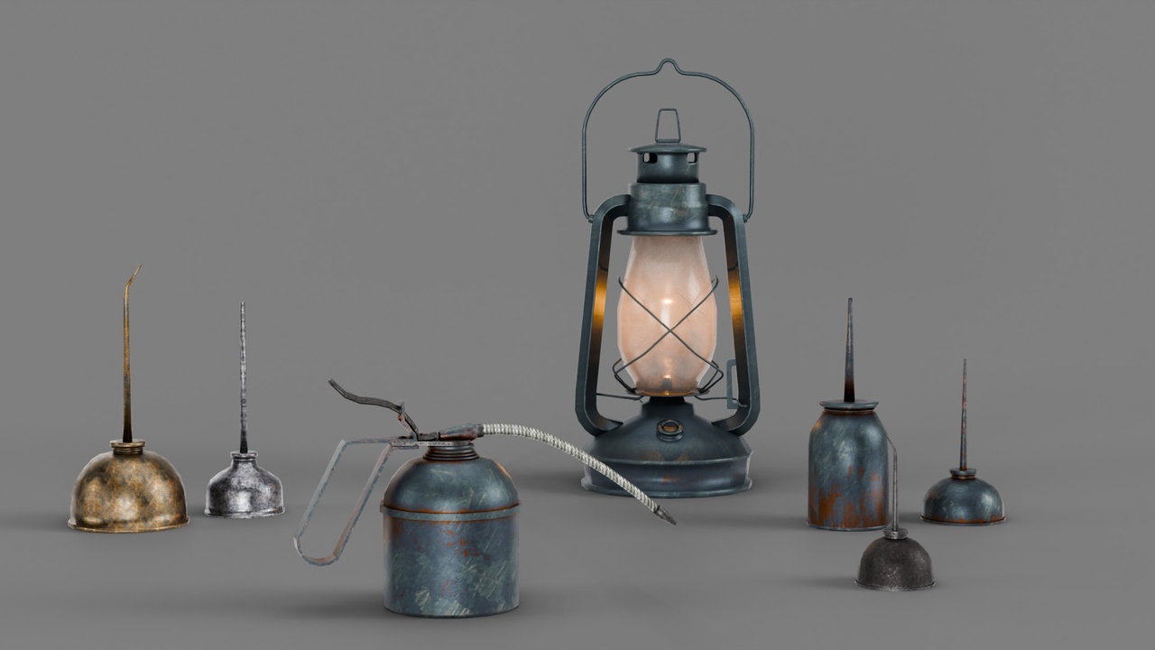 Media 1 for listing Retro Oil Cans and Kerosene Lantern Pack