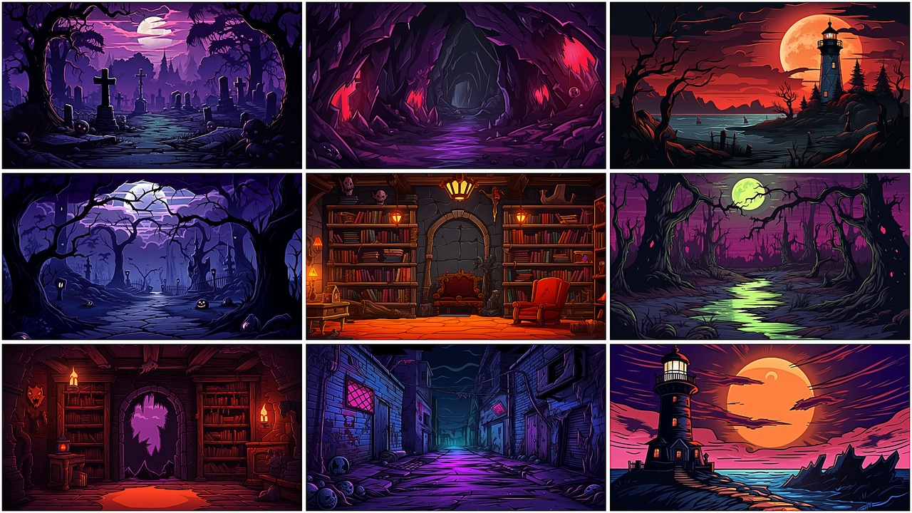 Media 1 for listing BACKGROUND - Cartoon Halloween 2