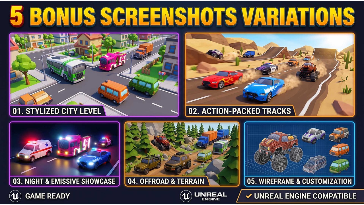 Media 1 for listing Bundle Crazy Cartoon Vehicles Pack