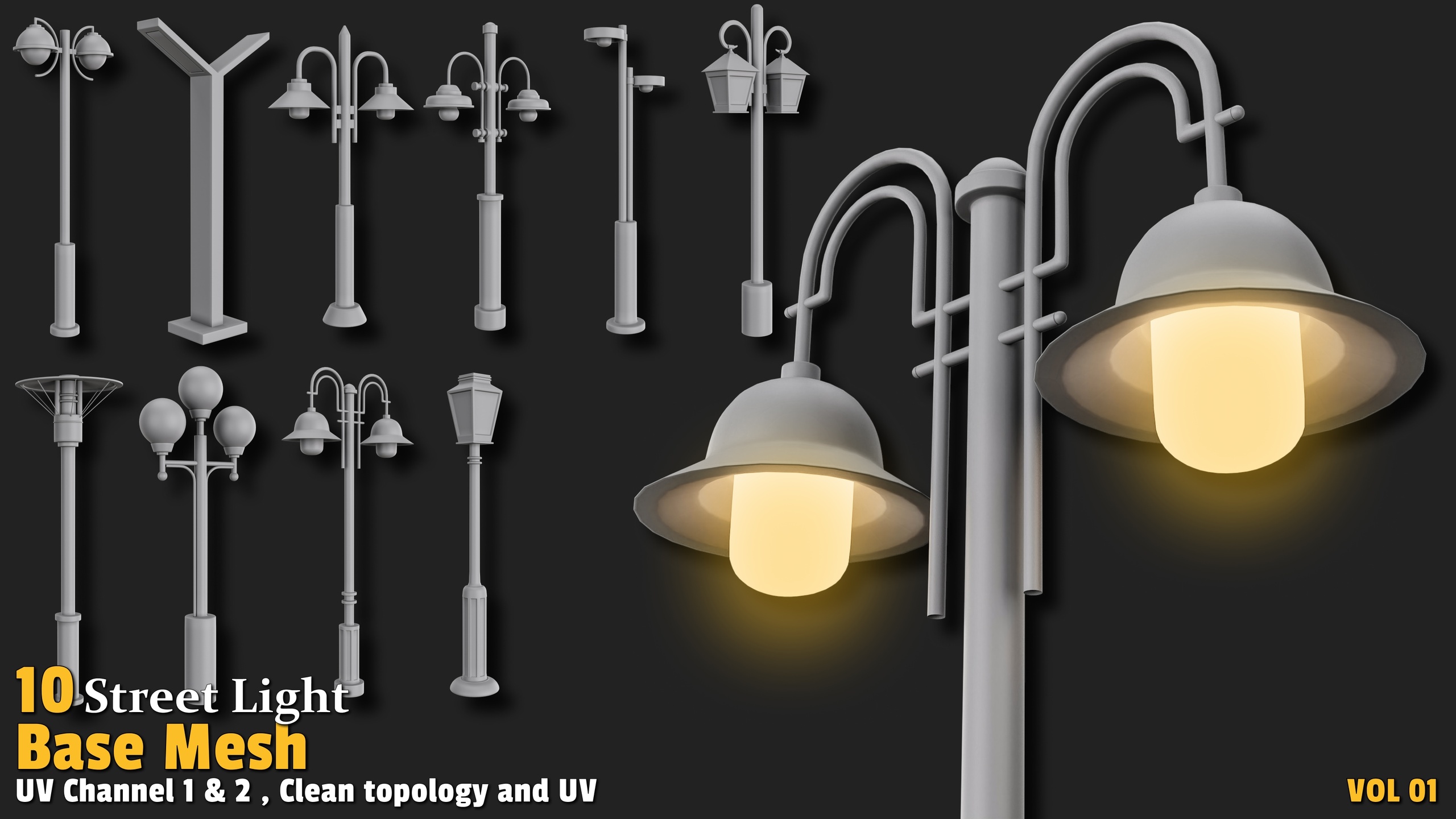 Media 1 for listing Street Light | Base Mesh-VOL01