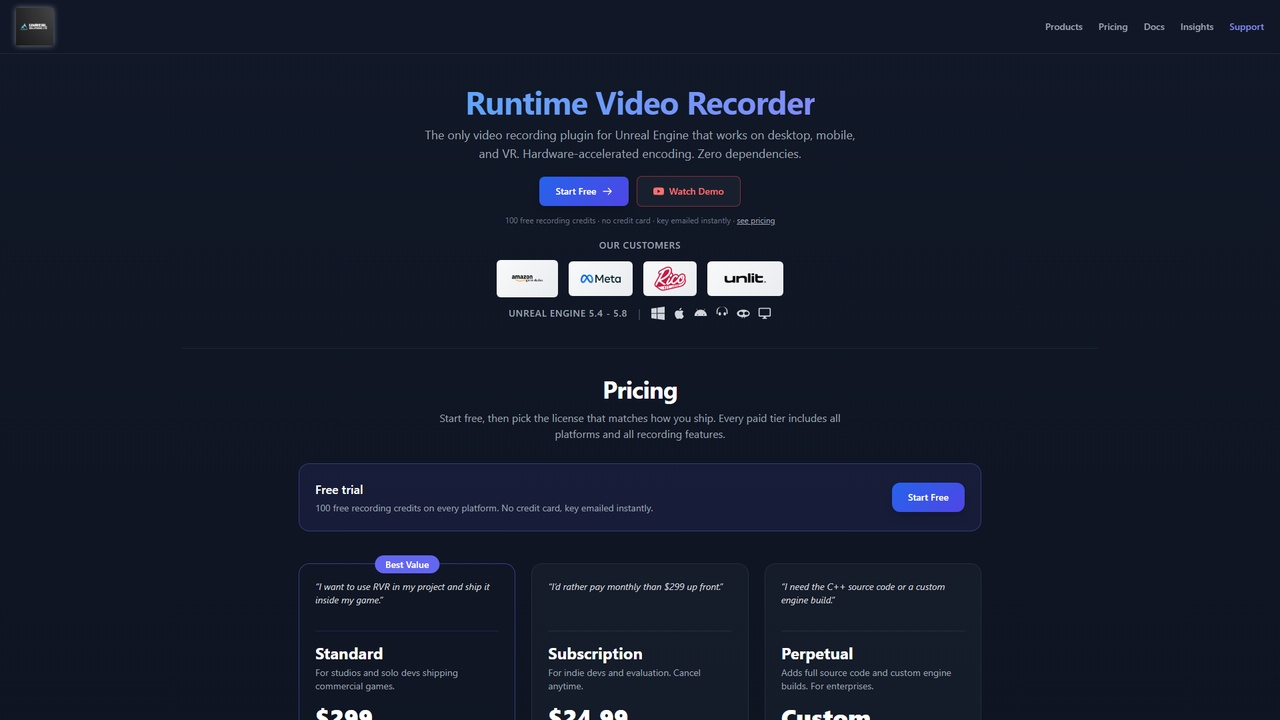 Media 1 for listing Runtime Video Audio Recorder - Desktop, Android, macOs, iOS, VR