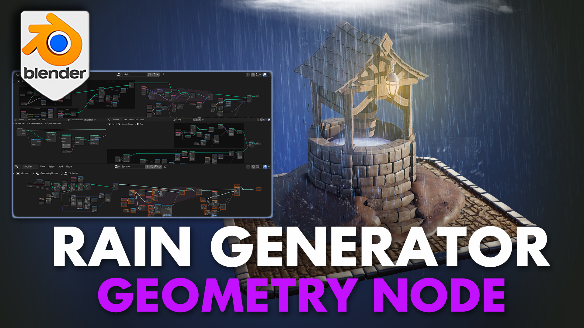 Procedural Rain Generator Blender Geometry Node | Fab