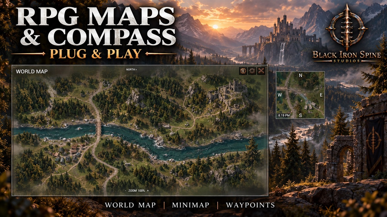 Media 1 for listing RPG Minimap, World Map & Compass: Plug & Play